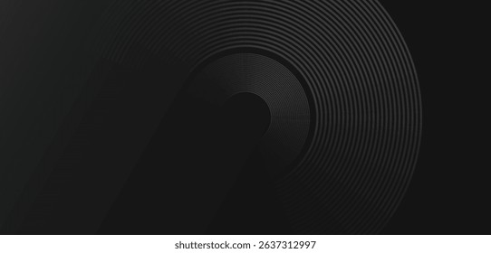 Monochromatic Gradient Concentric Circles on Dark Gray Backdrop Creates a Minimalistic and Modern Visual Design, Perfect for Technological or Abstract Aesthetics