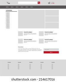 Monochromatic graphic web template of Internet business. Clear webdesign