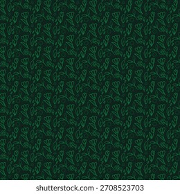 Padrão floral verde monocromático com contornos simples para fundos e desenhos