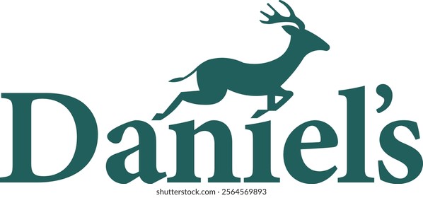 A monochromatic green logo with a stylized leaping deer to the left of 'Daniel's' in serif font. The elongated 's' curves right, combining elegance with a natural, dynamic feel.






