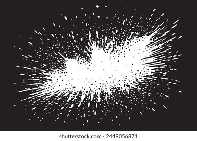 Monochromatic grunge texture, black concrete, stone, and abstract elements, shapes and slate. Charcoal splashes, dot work grain, and circular lines add artistic flair. Halftone, vector, fabric, spiral