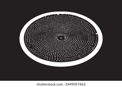 Monochromatic grunge texture, black concrete, stone, and abstract elements, shapes and slate. Charcoal splashes, dot work grain, and circular lines add artistic flair. Halftone, vector, fabric, spiral