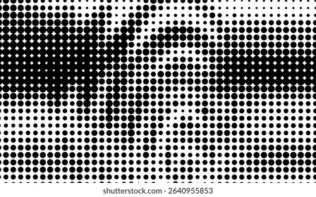 Monochromatic Halftone Gradient: Seamless Transition of Black Dots on White Backdrop, Dynamic Vector Texture Effect Ideal for Design and Creative Projects