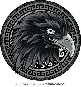 monochromatic illustration of Eagle Head Logo Symbol