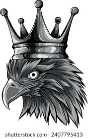monochromatic illustration of Falcon Eagle head king
