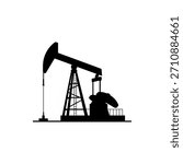 Monochromatic Image of a Pumpjack Oil Rig in a Petroleum Field
