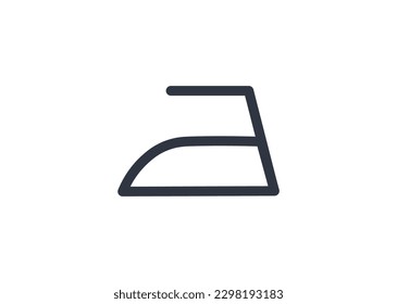 Monochromatic Iron Symbol. Concept of Laundry Symbols.

