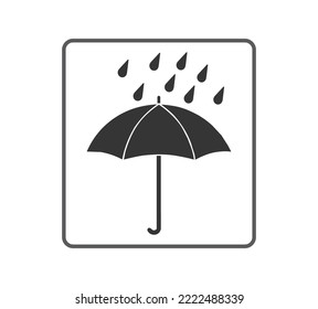 Signo de mantenimiento seco monocromático. Concepto de embalaje. 