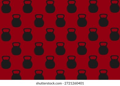 Padrão sem emenda de Kettlebell monocromático para roupa de ginástica