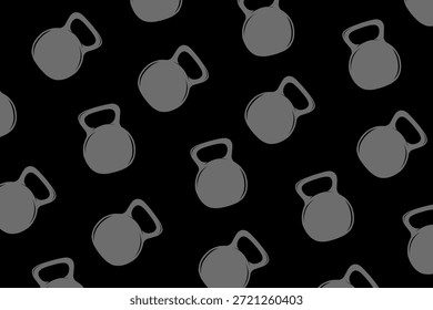 Padrão sem emenda de Kettlebell monocromático para roupa de ginástica