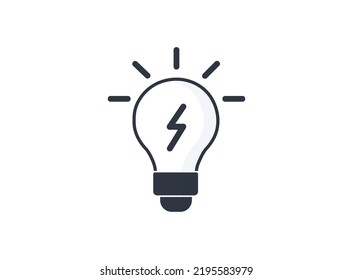 Monochromatic light bulb icon. Concept of electricity and energy crisis.
