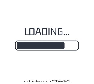 Monochromatic loading bar icon. Concept of data transfer, software engineering, and waiting
