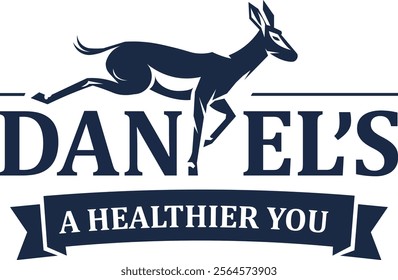 A monochromatic logo with a stylized leaping deer to the left of 'Daniel's' in serif font. The elongated 's' curves right, combining elegance with a natural, dynamic feel.






