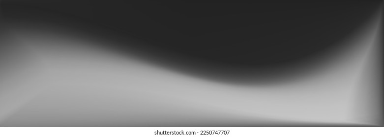 Malla de gradiente ondulada metálica monocromática. Fondo de líneas horizontales grises plateadas. Ilustración vibrante de superficie suave. Malla de gradiente ondulada por el agua. Fondo de la Oficina Gris en blanco.