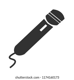 Monochromatic Microphone Icon. Vector Illustration. 
