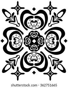 Monochromatic ornate background isolated on white background. Can be repainted any color