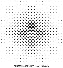 Monochromatic pentagram star pattern - abstract vector background design from geometrical shapes