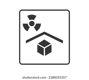 Monochromatic Protect from Radioactive Sources Symbol. Concept of packaging symbols.

