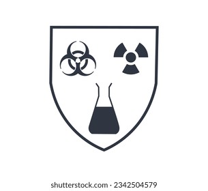 Protección Monocromática Contra Símbolo CBRN. 