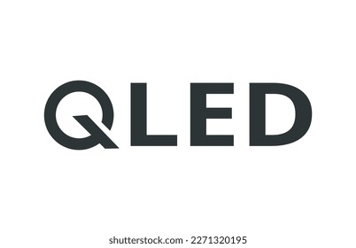 Monochromatic QLED Resolution symbol. Concept of resolutions and media.
