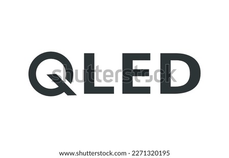 Monochromatic QLED Resolution symbol. Concept of resolutions and media.
