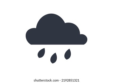 Monochromatic rainy weather icon. Concept of weather forescasting.
