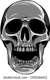 monochromatic Realistic red skull. vector Illustration for designer on a white background.