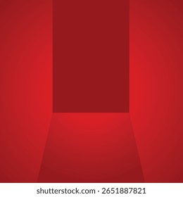 Fundo geométrico vermelho monocromático com vetor retangular central.