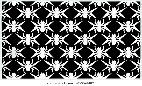Padrão monocromático e repetitivo de intrincados desenhos de teia de aranha.