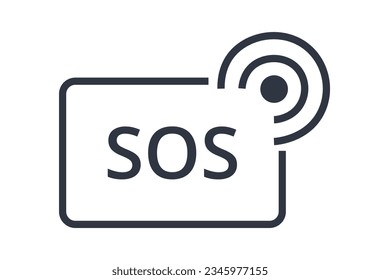 Monochromatic Rescue Alarm Symbol Vector
