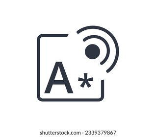 Símbolo de interrogador RFID monocromático. Vector. 
