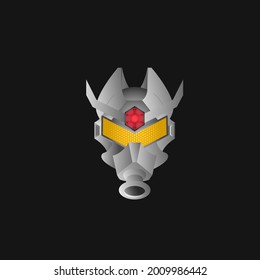 Monochromatic robot vector illustration, head robot symbol that can be used for any platform and purpose, High quality modern robot illustration.