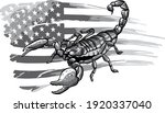 monochromatic scorpion cartoon vector illustration design art