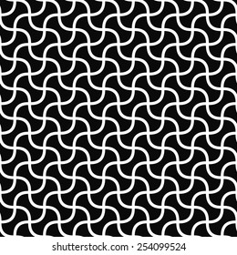 Monochromatic seamless curved shape pattern
