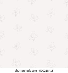 Monochromatic seamless floral illustration. Vector background