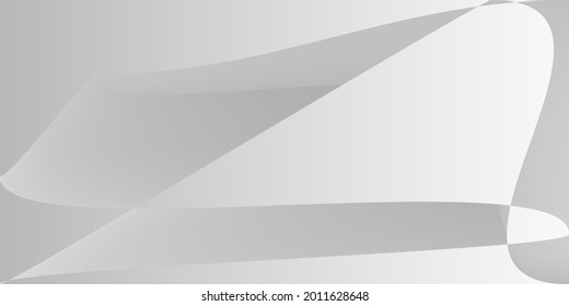 Monochromatic Shape Minimal Digital Modern Design. Fluid Modern Technology Silver Gradient Mesh. Metallic Alluminium Gray Layers Office Background. Futuristic Grey Smooth Dynamic Illustration.