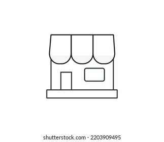 Monochromatic shopping website icon. Concept of online store.
