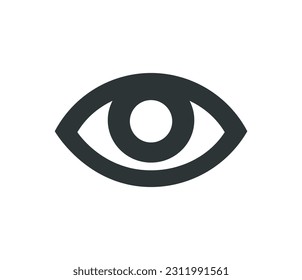Símbolo de ojo humano simple monocromático. Illustación vectorial. 

