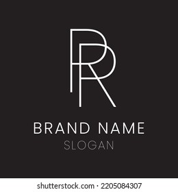Monochromatic simple logo design of letters RR with simple and modern shape