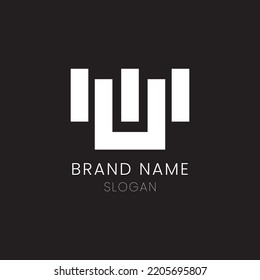 Monochromatic simple logo design with simple and modern shape