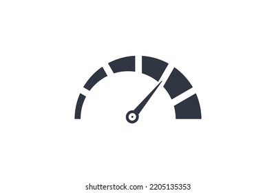Monochromatic speed meter icon on white background.
