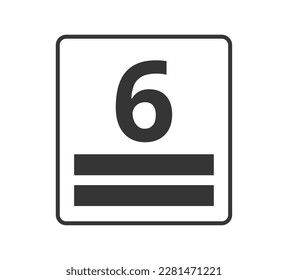 Altura de apilamiento monocromático, número 6. Concepto de embalaje.
