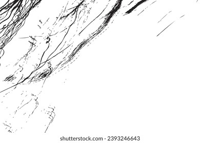 Monochromatic stop freeze frame of black and white grunge pencil doodle scribbles lines on white background. Coal line sketch. Vector.