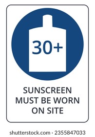 Monochromatic Sunscreen Sign. Vector Illustration.
