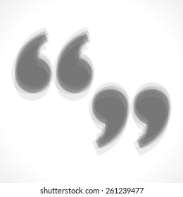 Monochromatic transparent quotation marks symbol