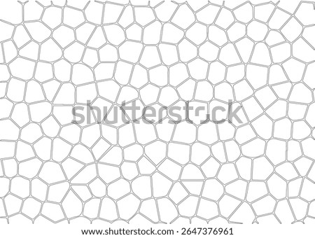 Monochromatic vector illustration of an abstract mosaic or cellular pattern, perfect as a versatile background or texture.