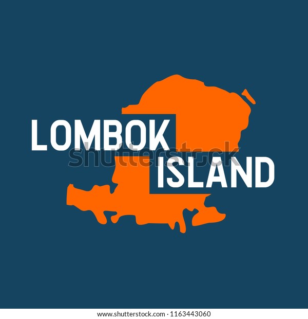 Monochromatic Vector Lombok Island Indonesia Writing Stock