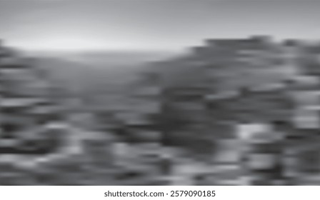 Monochromatic Vineyard Landscape, Abstract Impression of Rows, Sky, and Land in Grayscale Tones