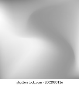Monochromatic Water Dynamic Wavy Smooth Surface. Aluminium Dark Liquid Curve Background. Sky Calm Metallic Blurred Light Gradient Background. Grey Silver Fluid Soft Dynamic Swirl Gradient Mesh.