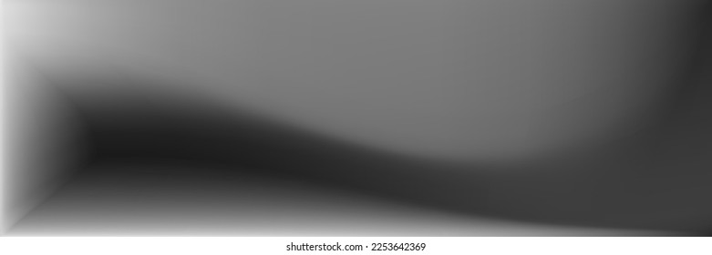 Monochromatic Water Smooth Surface Backdrop. Blank Wavy Gradient Mesh. Grey Black and white Wavy Gradient Mesh. Silver  Metallic Original Background. Vibrant Smooth Surface Illustration.